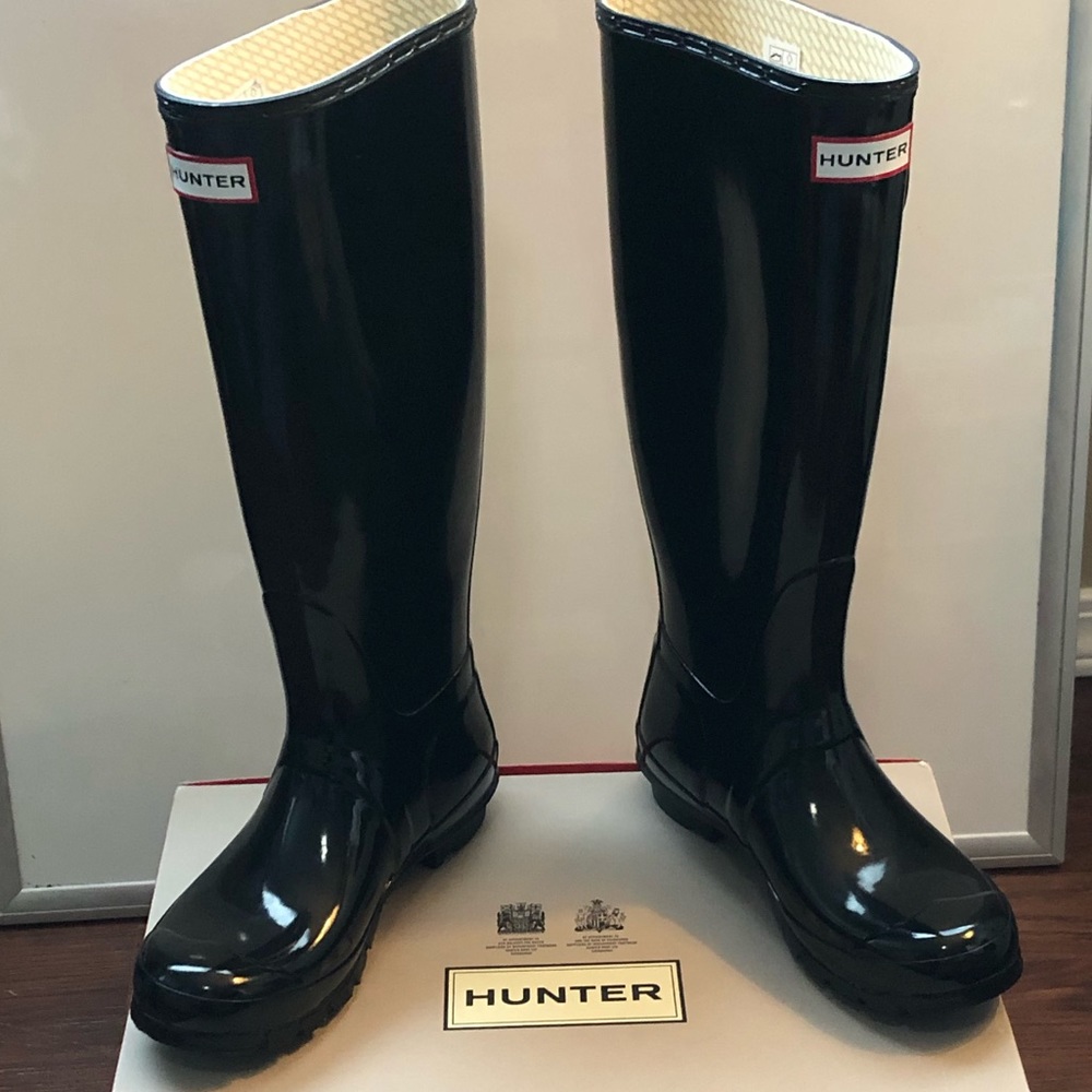 Hunter Original Gloss Rain Boot - Black US 7